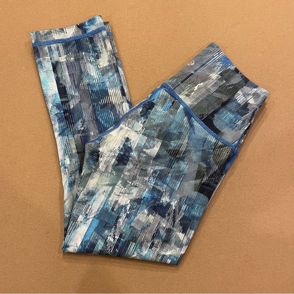 Lululemon Wunder Under Crop Hi-Rise 21” Sun Dazed Multi Blue Size 4